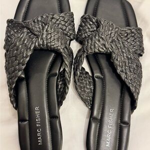 Marc Fisher Black Woven Women's Sandals